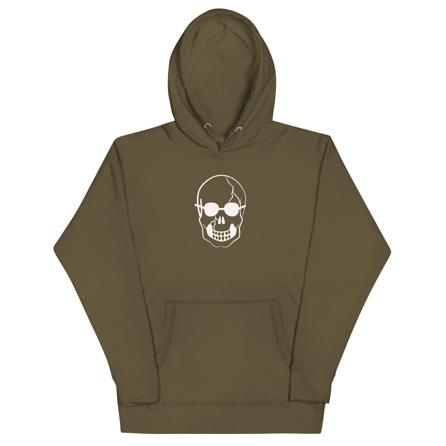 White Skull With Shades Unisex Hoodie - Lizard Vigilante