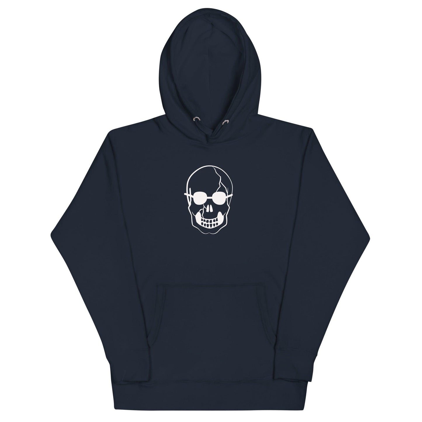 White Skull With Shades Unisex Hoodie - Lizard Vigilante