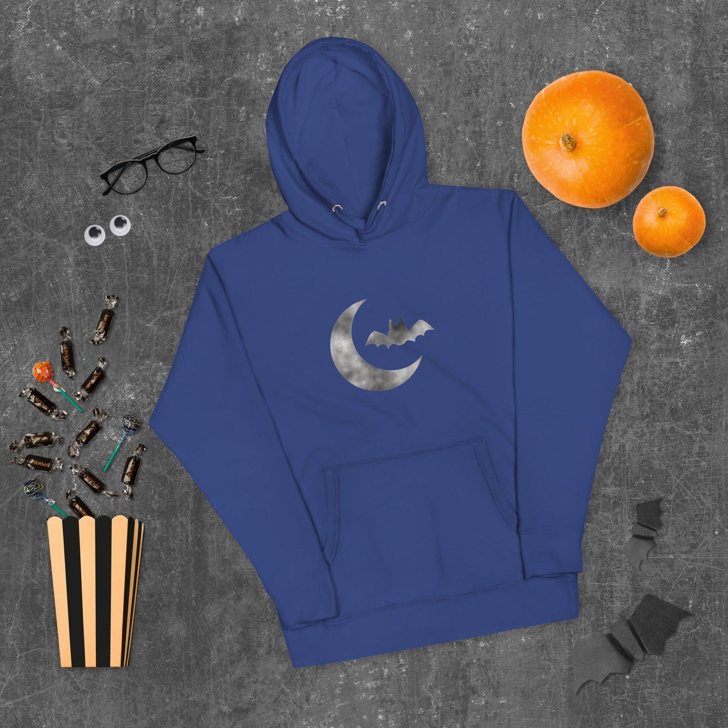 Halloween Cloudy Moon Bat Unisex Hoodie - Lizard Vigilante