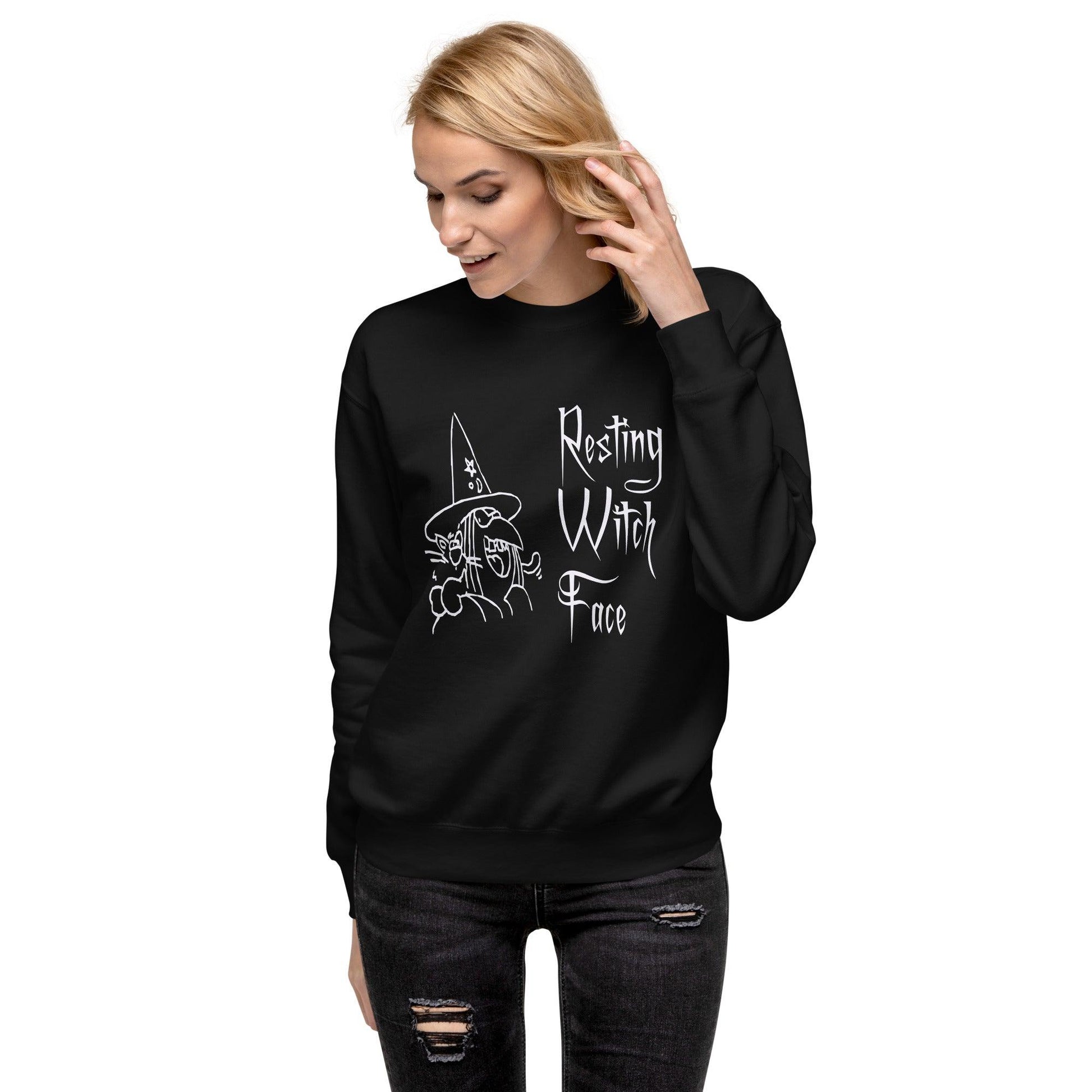 Resting Witch Face Unisex Premium Sweatshirt - Lizard Vigilante