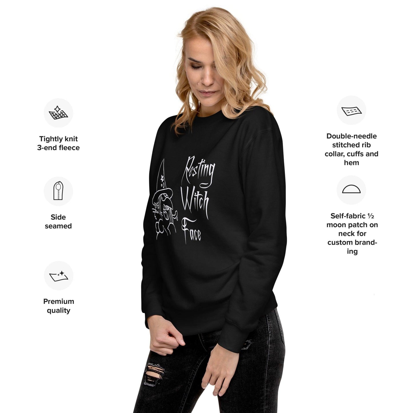 Resting Witch Face Unisex Premium Sweatshirt - Lizard Vigilante