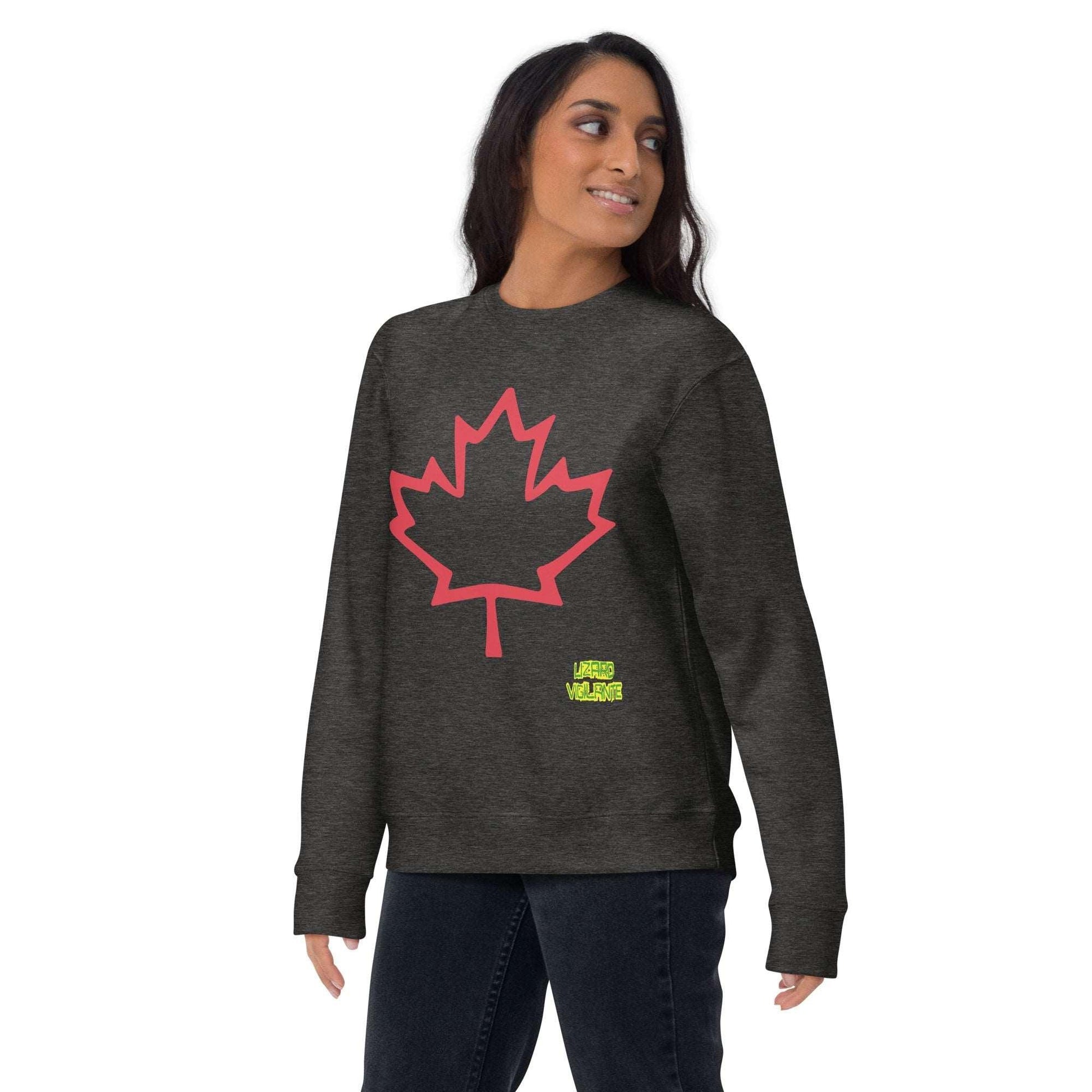 Lizard Vigilante Brand Canada Leaf Unisex Premium Sweatshirt - Lizard Vigilante