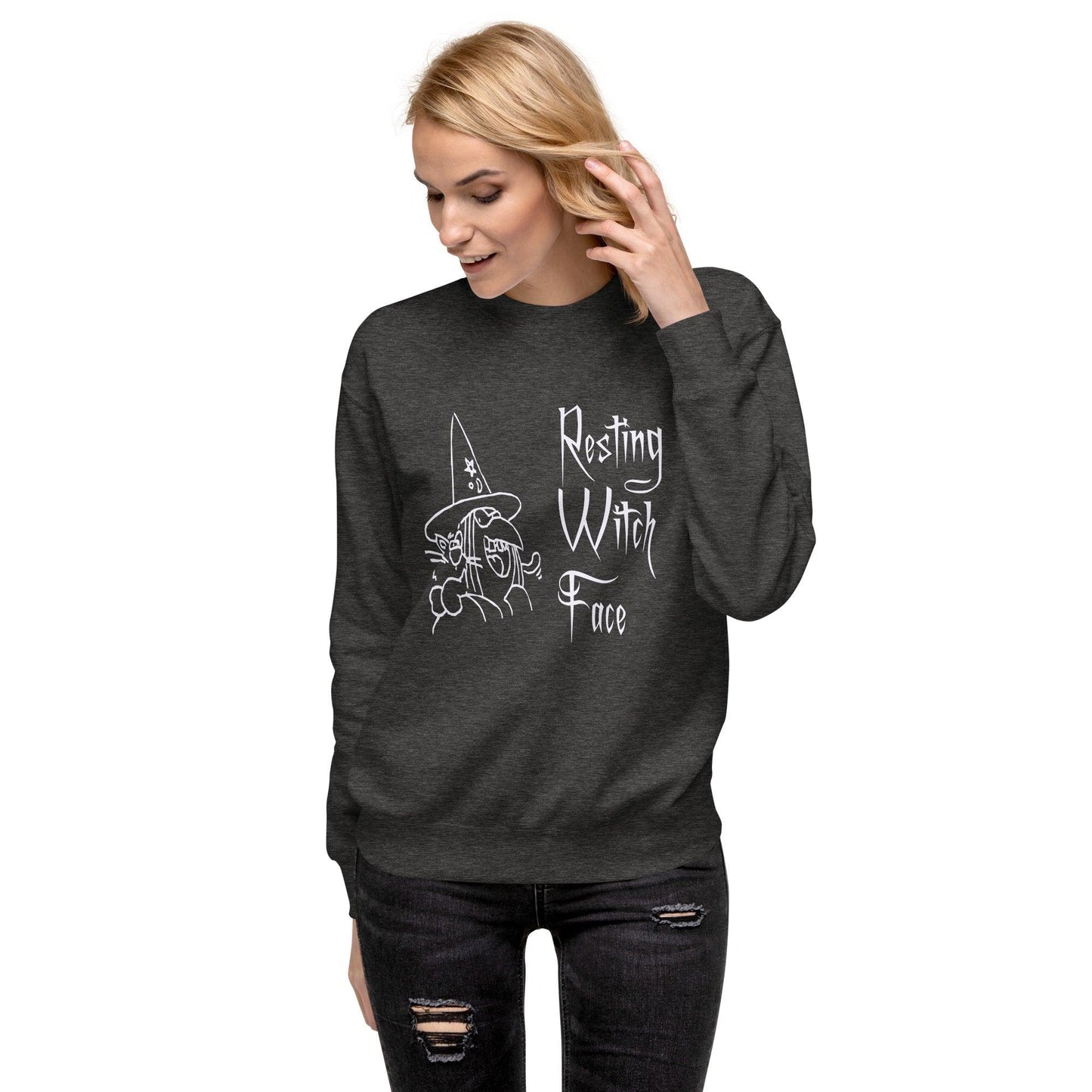 Resting Witch Face Unisex Premium Sweatshirt - Lizard Vigilante