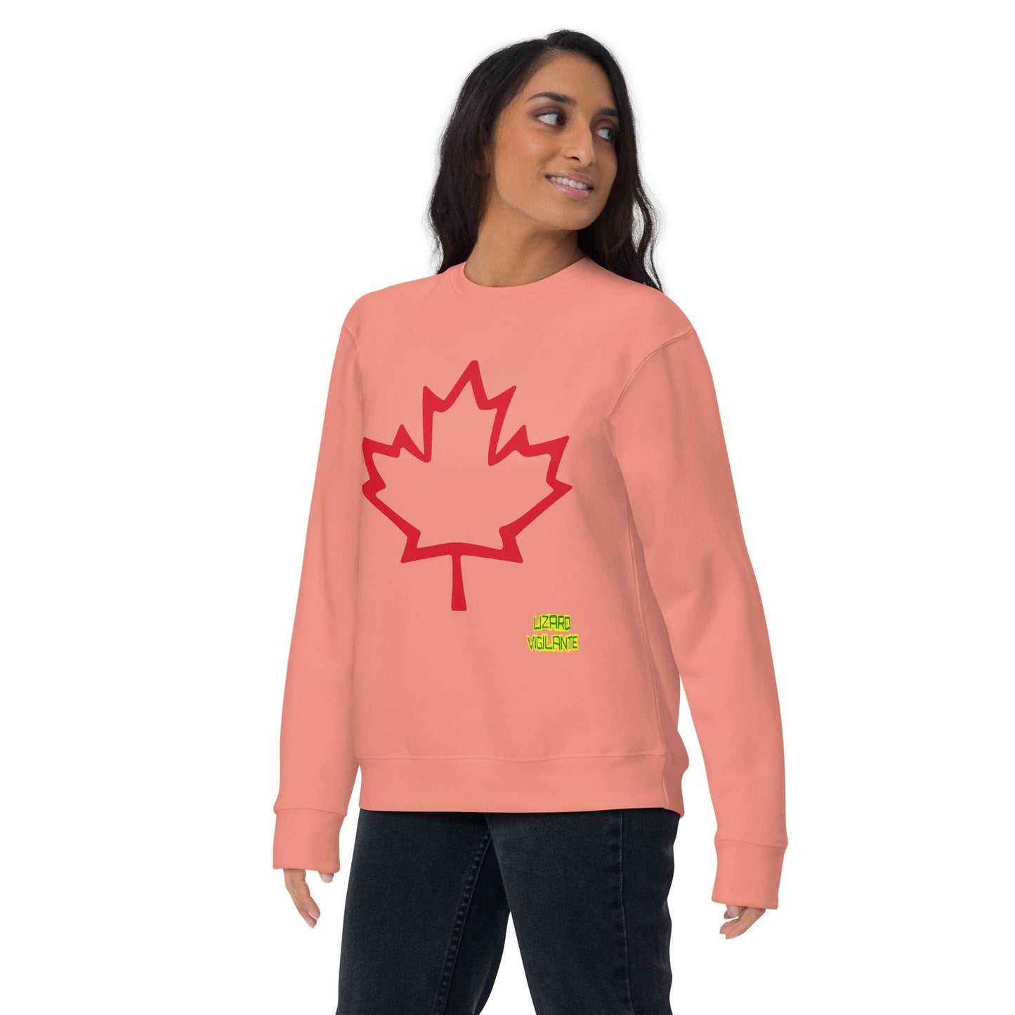 Lizard Vigilante Brand Canada Leaf Unisex Premium Sweatshirt - Lizard Vigilante