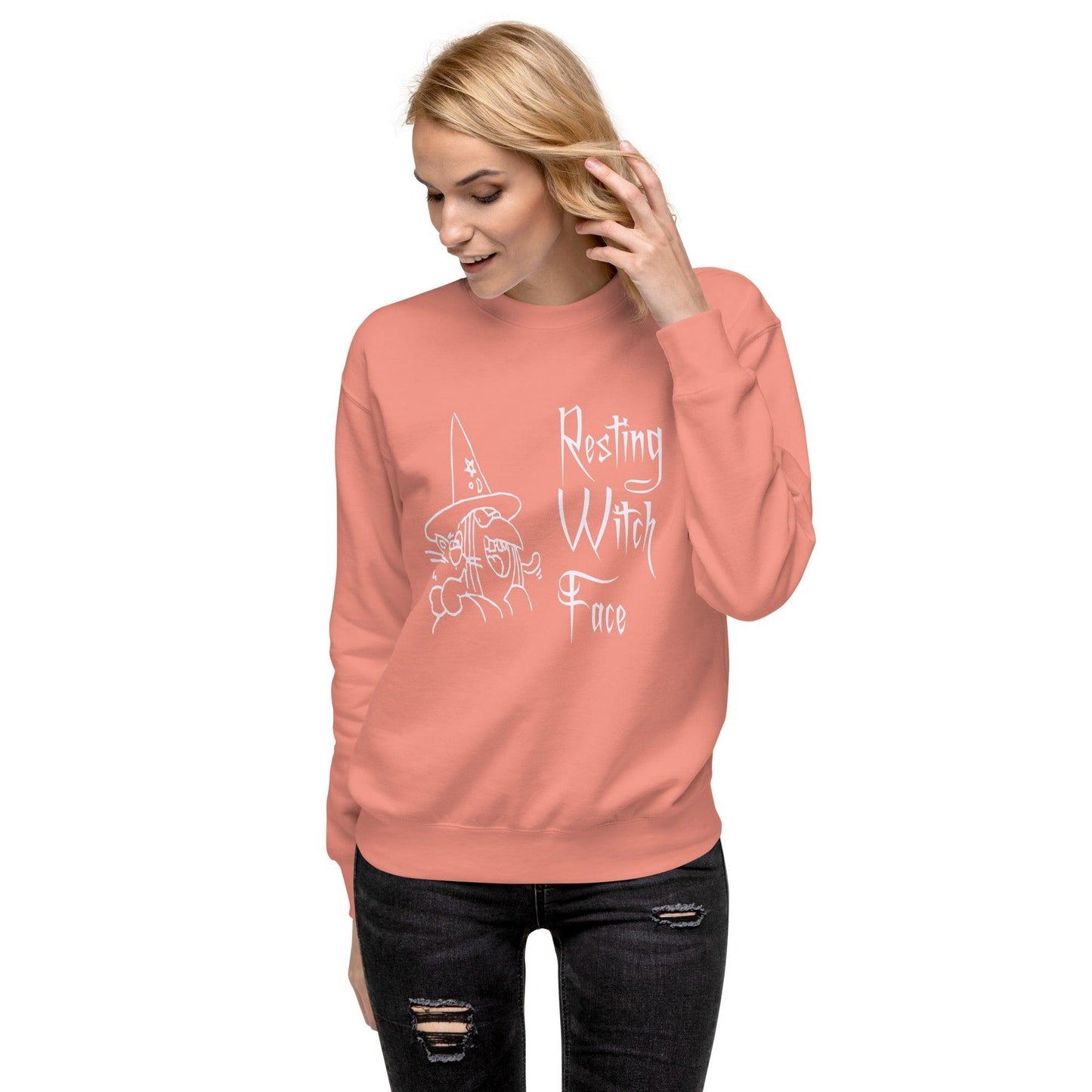 Resting Witch Face Unisex Premium Sweatshirt - Lizard Vigilante