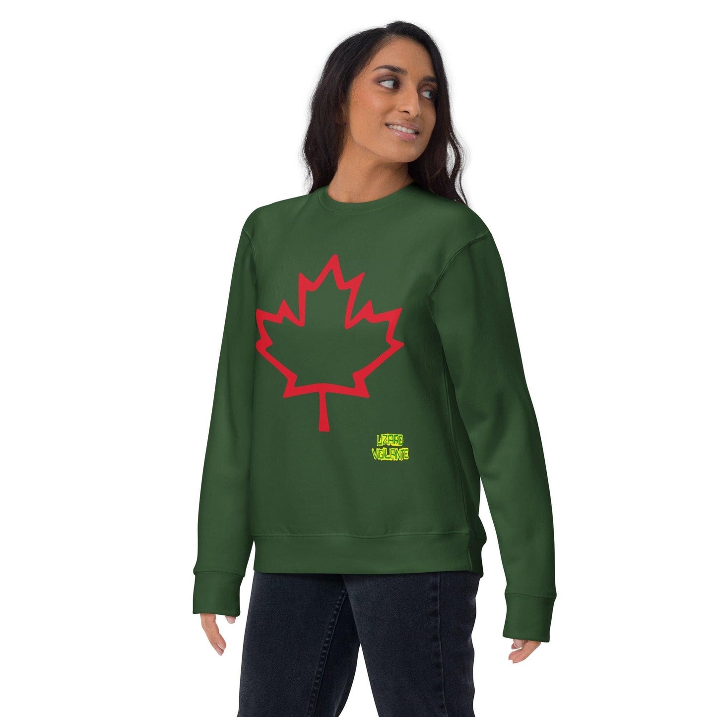 Lizard Vigilante Brand Canada Leaf Unisex Premium Sweatshirt - Premium  from Lizard Vigilante - Just $36.69! Shop now at Lizard Vigilante