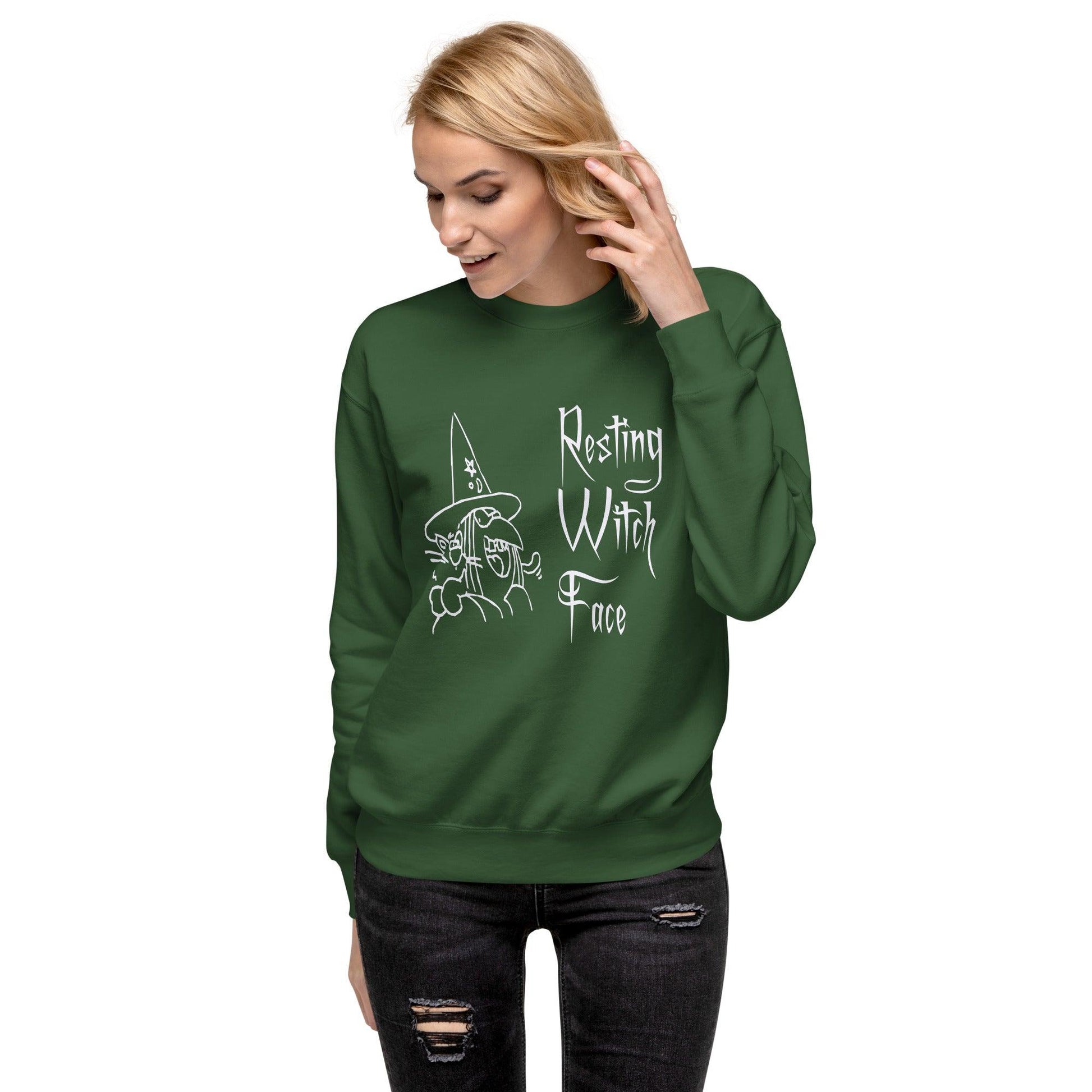 Resting Witch Face Unisex Premium Sweatshirt - Lizard Vigilante