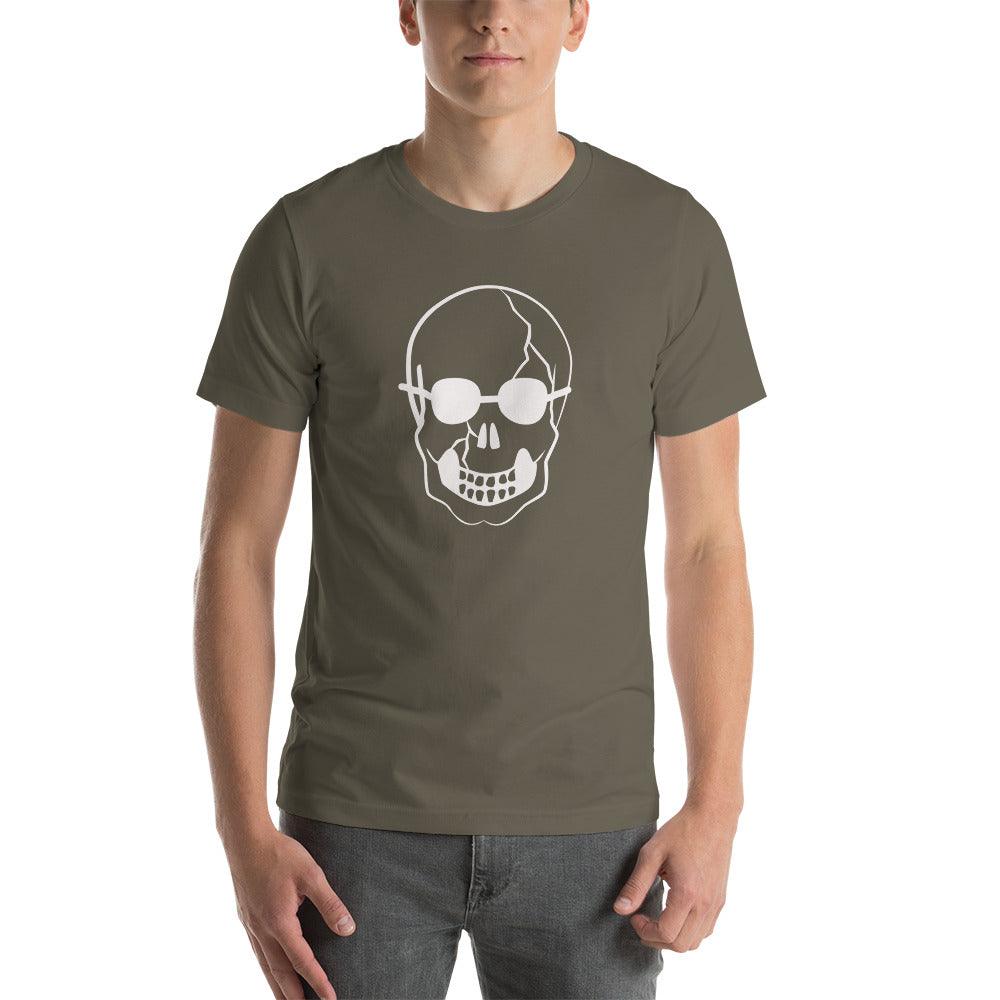 White Skull with Shades Unisex t-shirt - Lizard Vigilante