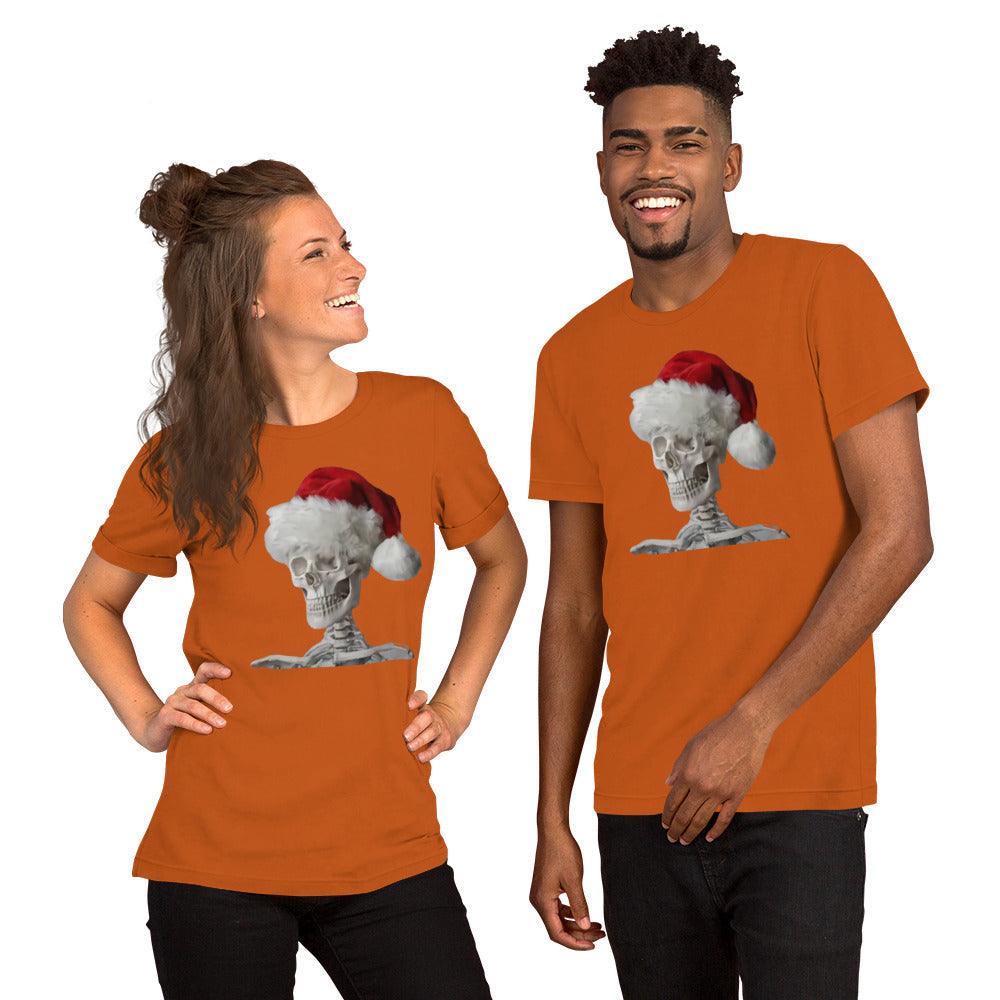 Skeleton Santa Halloween Christmas Confused Holiday Unisex t-shirt - Lizard Vigilante