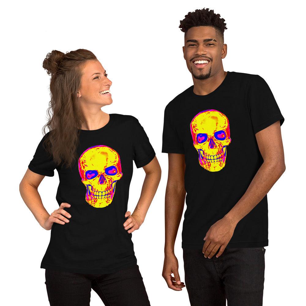 Fun Skull Unisex t-shirt Featuring a big orangy skull - Lizard Vigilante