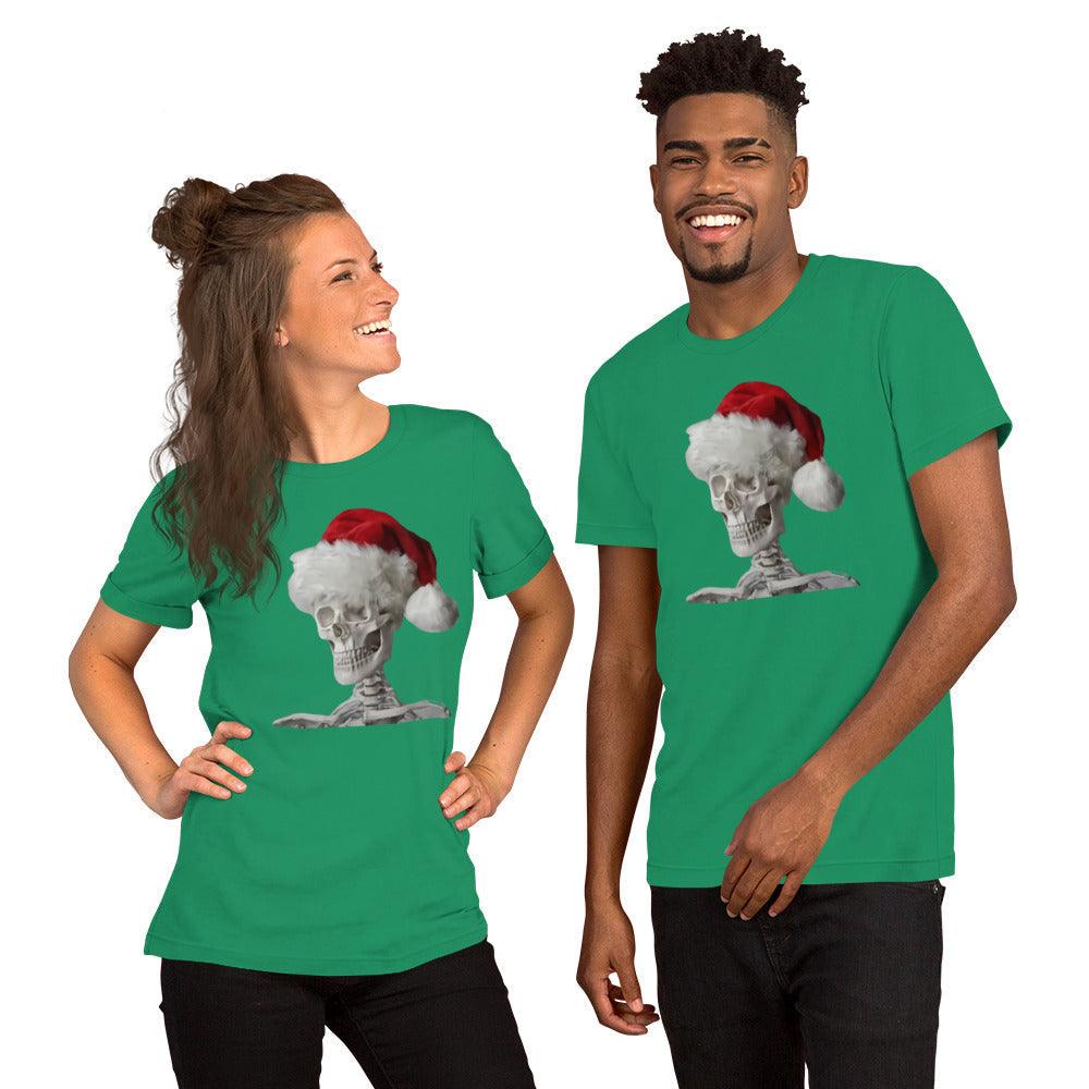 Skeleton Santa Halloween Christmas Confused Holiday Unisex t-shirt - Lizard Vigilante