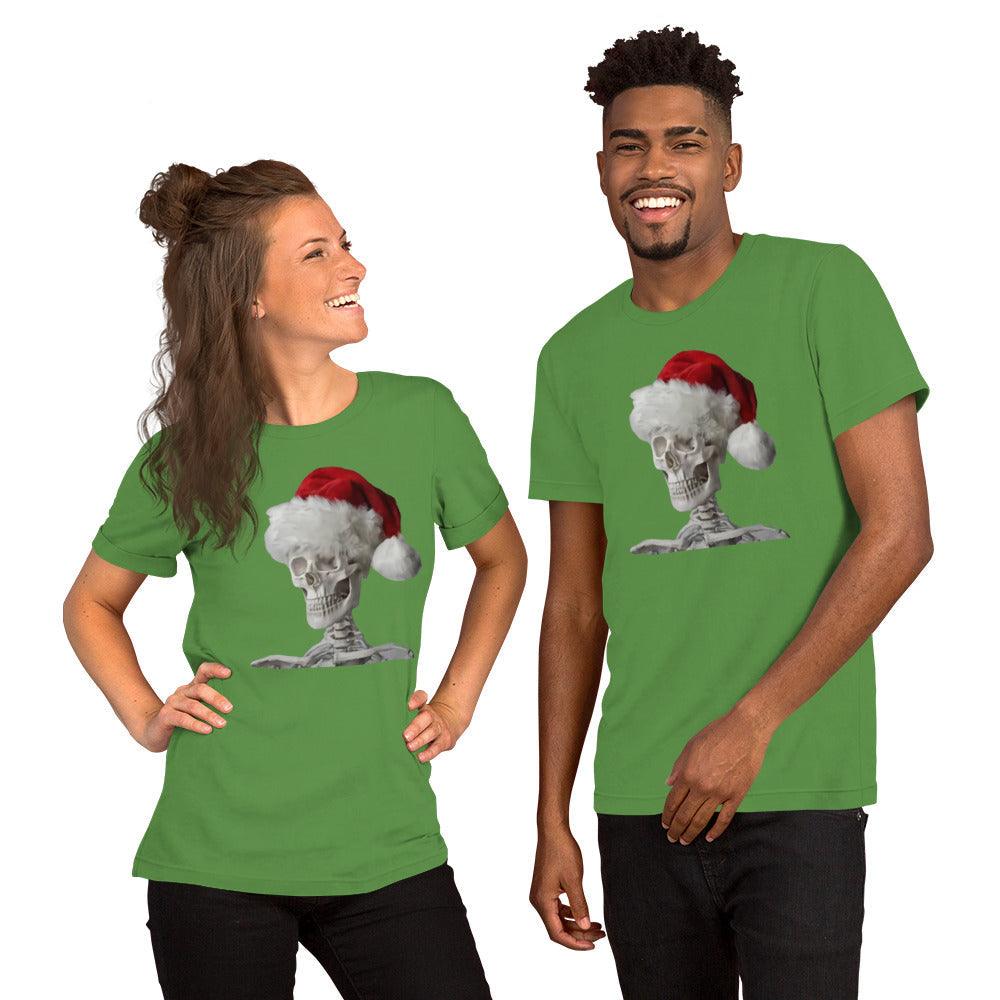 Skeleton Santa Halloween Christmas Confused Holiday Unisex t-shirt - Lizard Vigilante