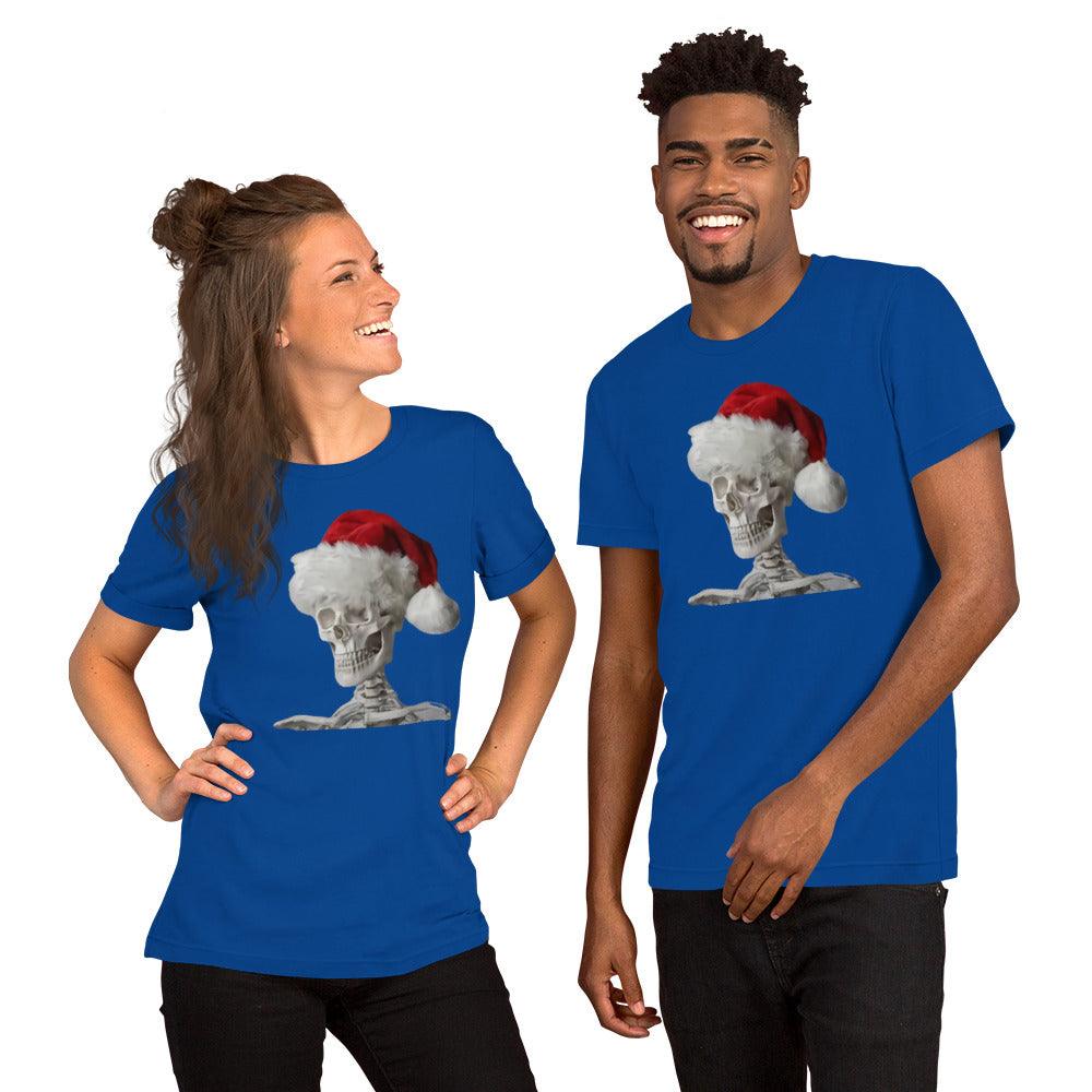 Skeleton Santa Halloween Christmas Confused Holiday Unisex t-shirt - Lizard Vigilante