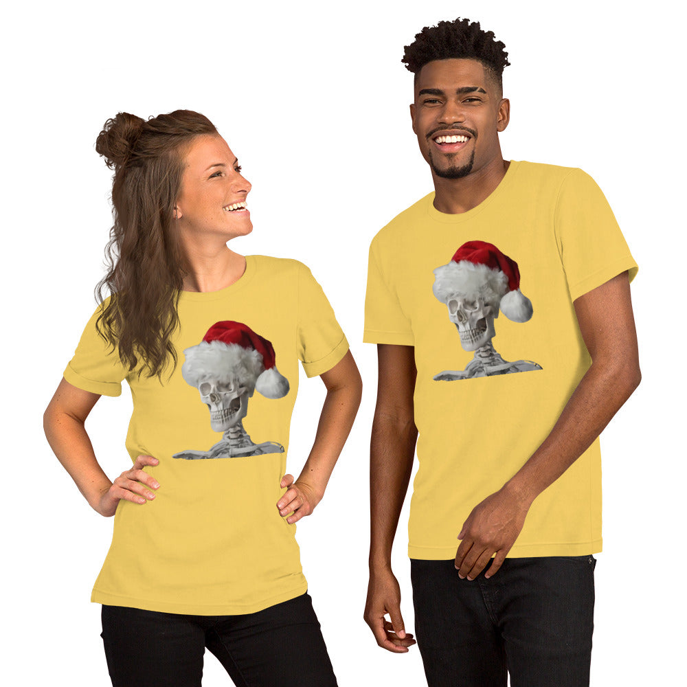 Skeleton Santa Halloween Christmas Confused Holiday Unisex t-shirt - Lizard Vigilante