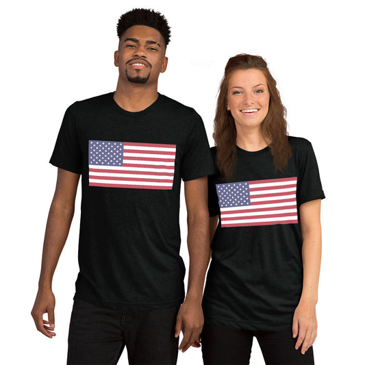 Stand Proud with our American Flag Short Sleeve T-Shirt: Embrace the Spirit of Old Glory! - Lizard Vigilante