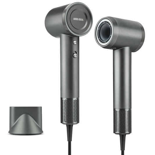 High-Speed Hair Dryer Negative Ionic Hair Dryer 110000 RPM Professional High-Speed Blow Dryer 200 Millions Fast Drying Lightweight Travel Hairdryer Low Noise Home Hair Dryer(Gray)