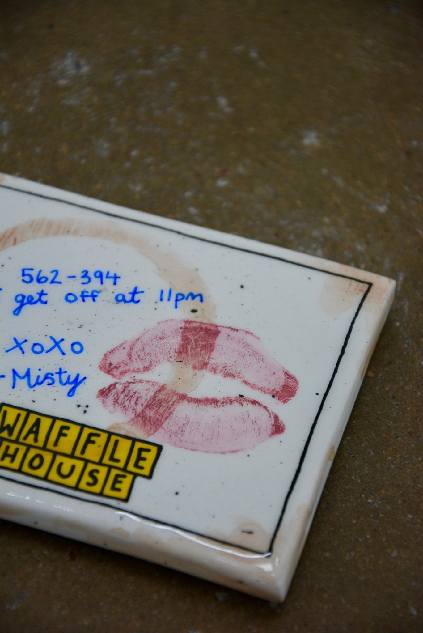 USED DINER NAPKIN COASTER