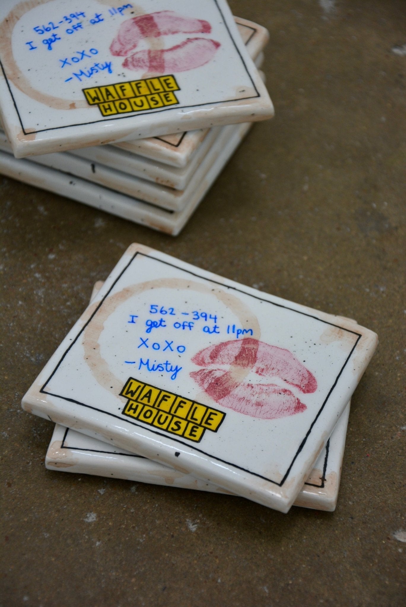 USED DINER NAPKIN COASTER