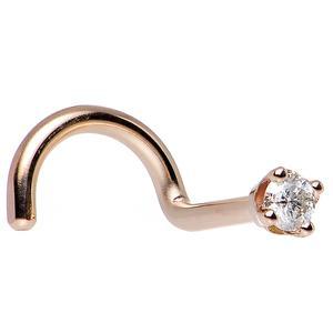 14k Rose Gold 2mm Moissanite Nose Ring
