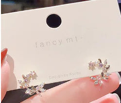 Petal Earrings, Pearl Studs, Colorful Drop Earrings