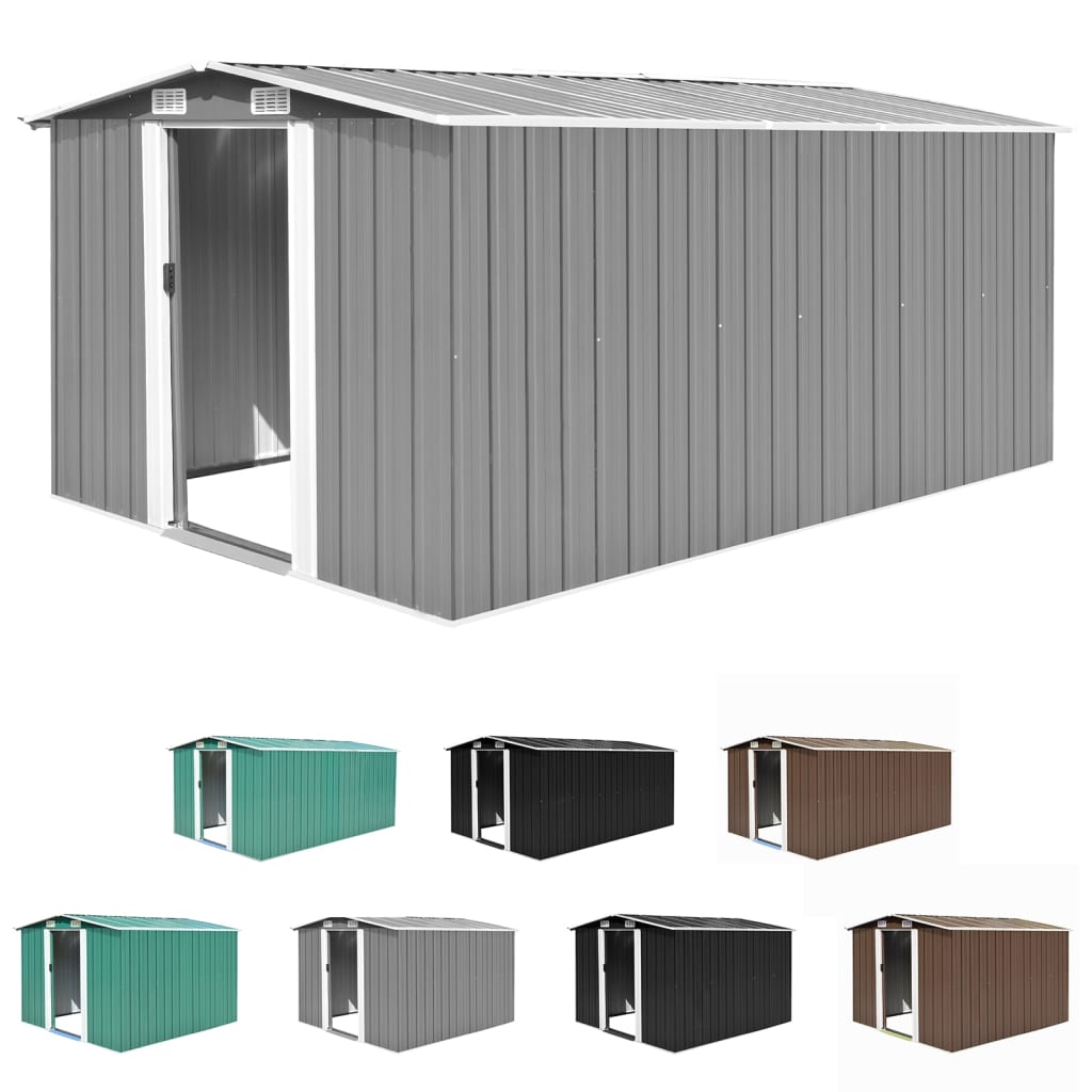 vidaXL Outdoor Storage Shed Garden Shed Metal Storage Backyard Patio Shed