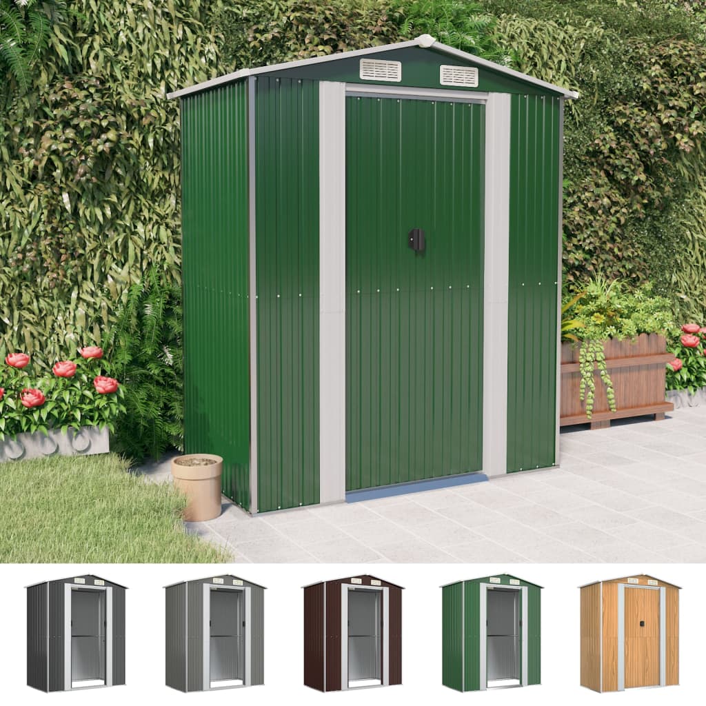 vidaXL Storage Shed Outdoor Storage Shed for Backyard Patio Galvanized Steel