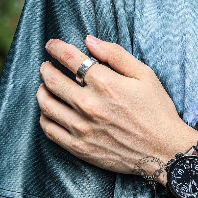 Valknut Runes Stainless Steel Spinner Ring