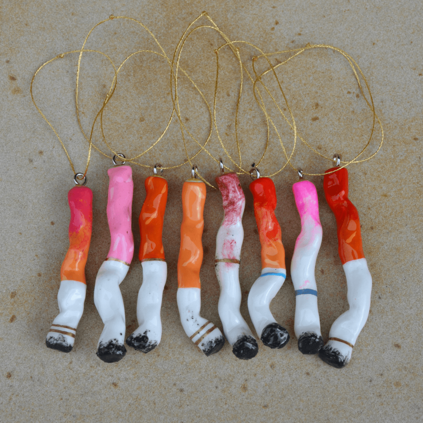 VANITY CIGARETTE ORNAMENTS - SET OF EIGHT
