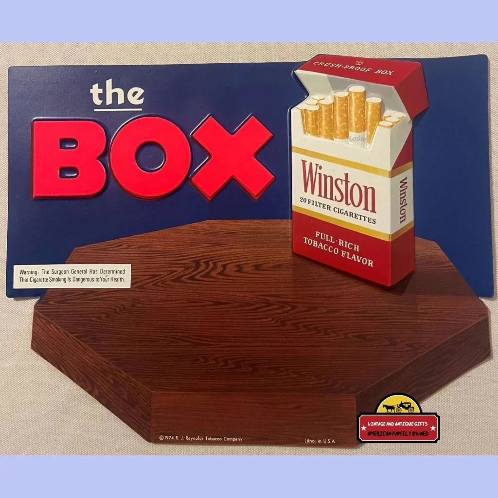 Rare 1974 Gloss Vintage Winston Cigarette Sign 3D Collectible