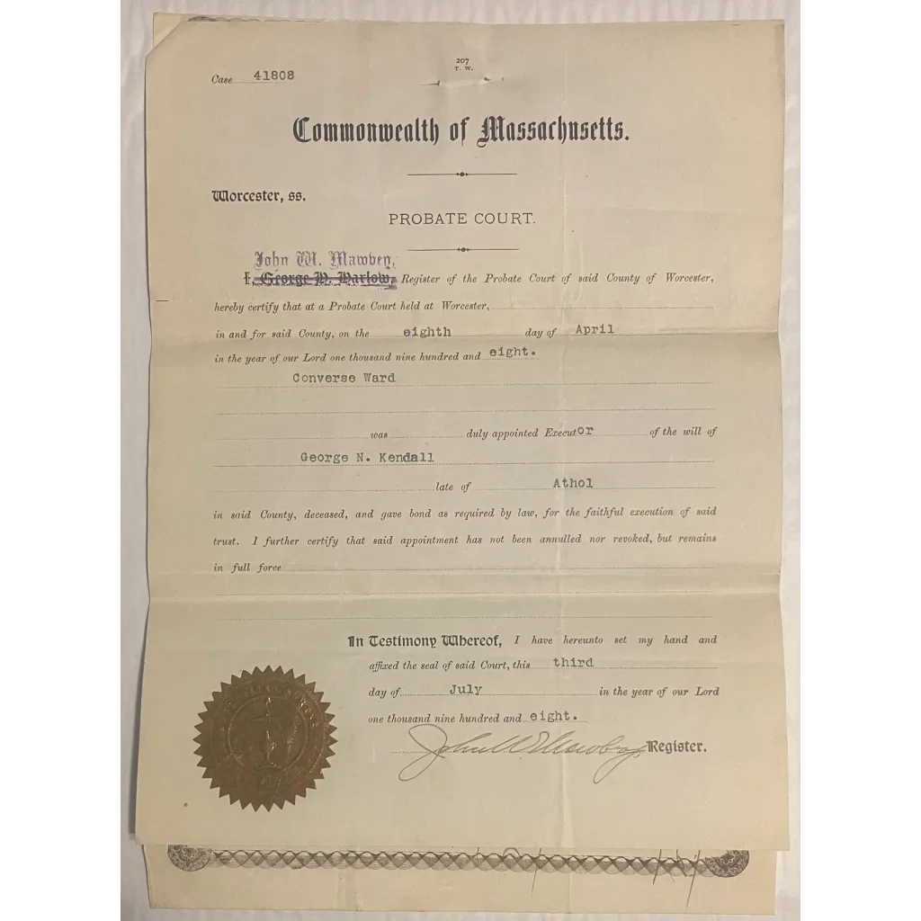 Rare Antique Vermont Massachusetts Railroad Stock Certificate