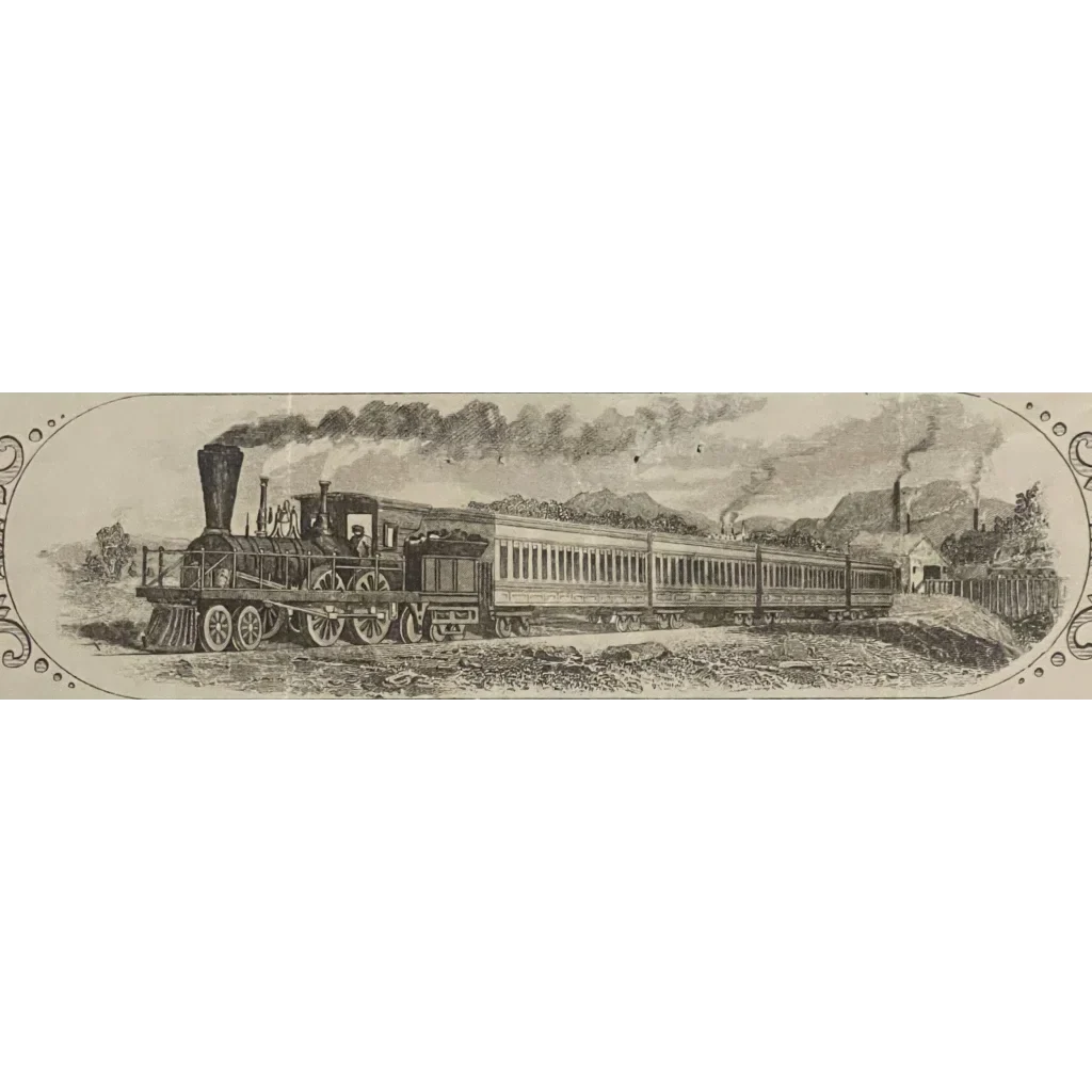Rare Antique Vermont Massachusetts Railroad Stock Certificate