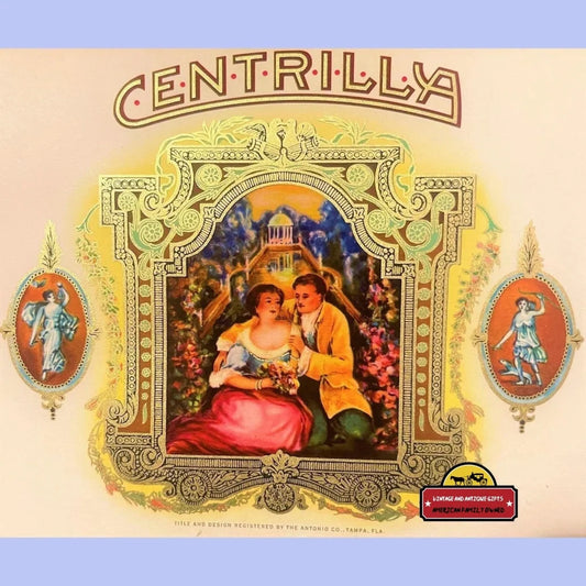 Rare Antique Centrilla Embossed Cigar Label From Tampa's Golden Age