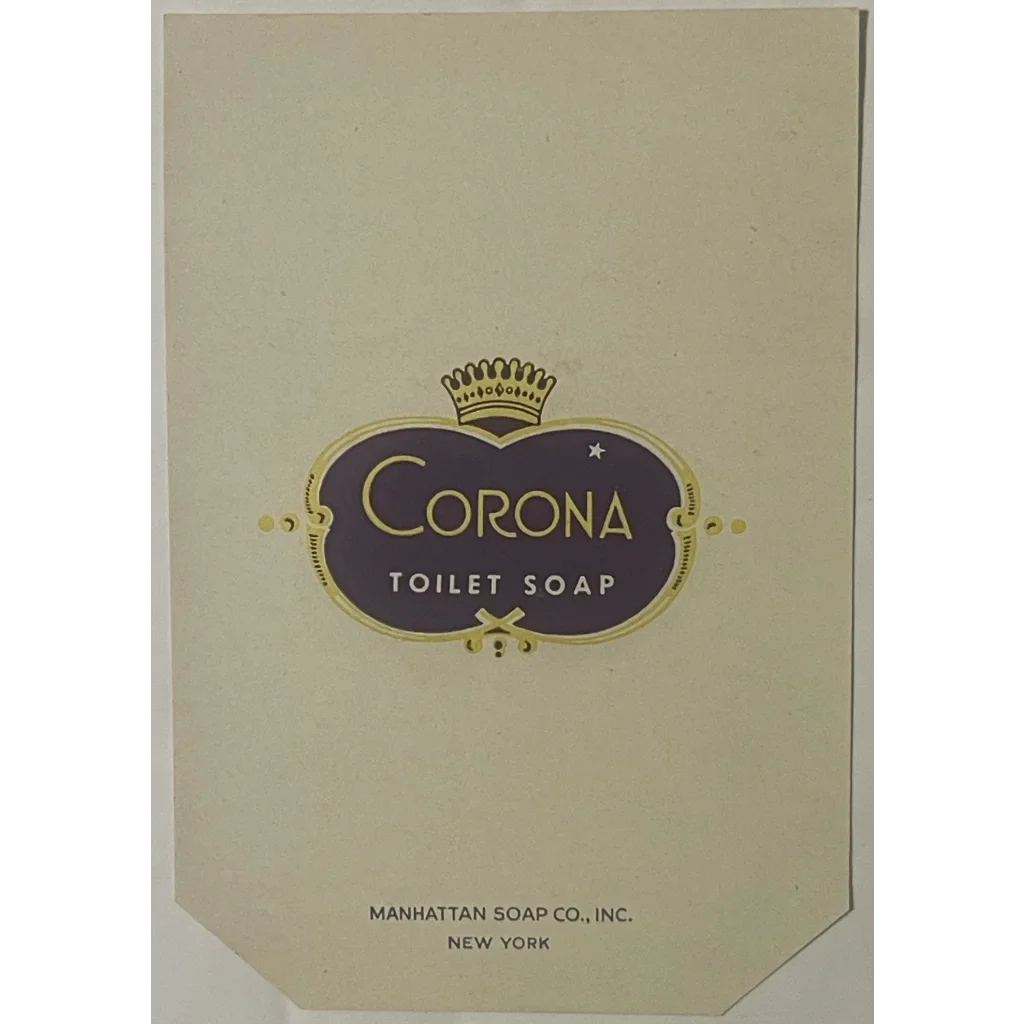 Rare Antique Corona Soap Label from 1900s Manhattan Soap