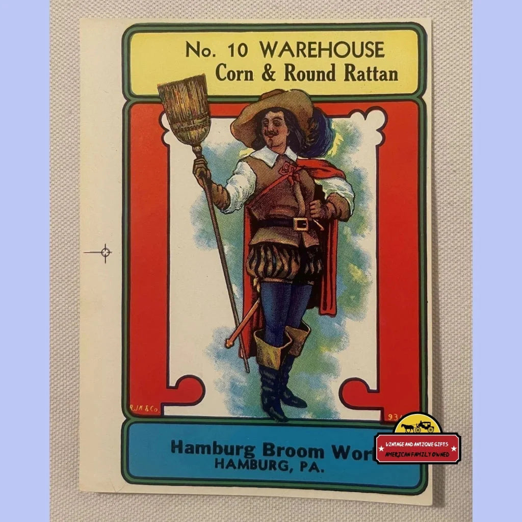 Rare Antique Vintage Warehouse Broom Label Wall Art