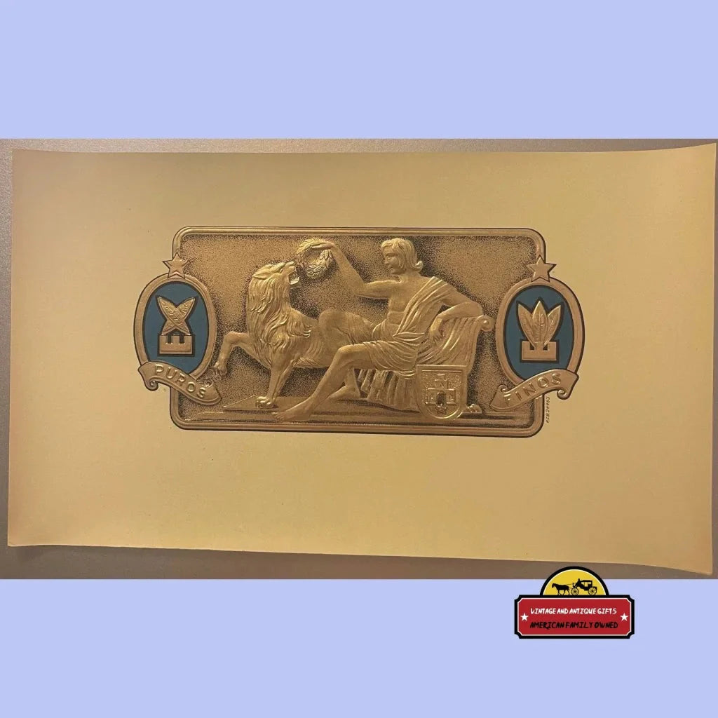 Rare Embossed Cigar Label Treasure from Early 1900s Puros Finos