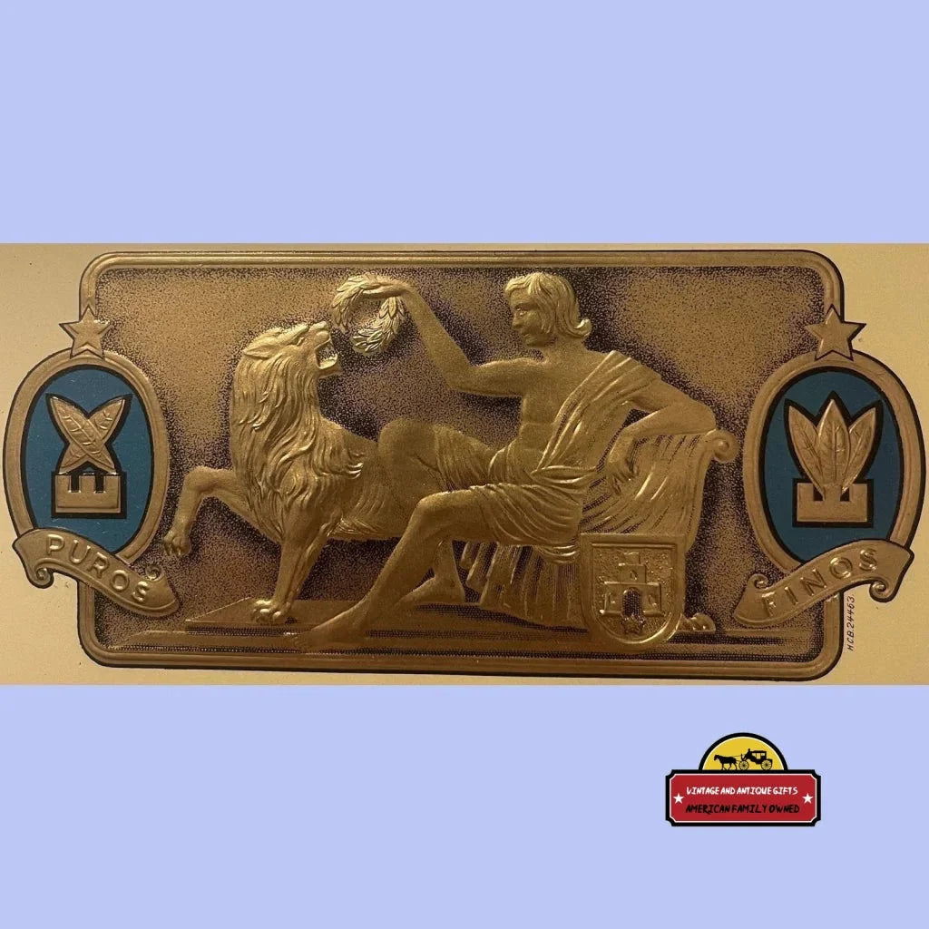 Rare Embossed Cigar Label Treasure from Early 1900s Puros Finos