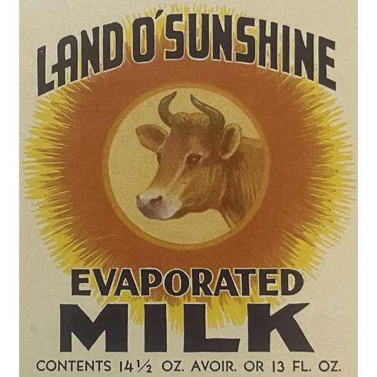 Rare Antique Vintage 1920s Sunshine Label from Suwanee Food