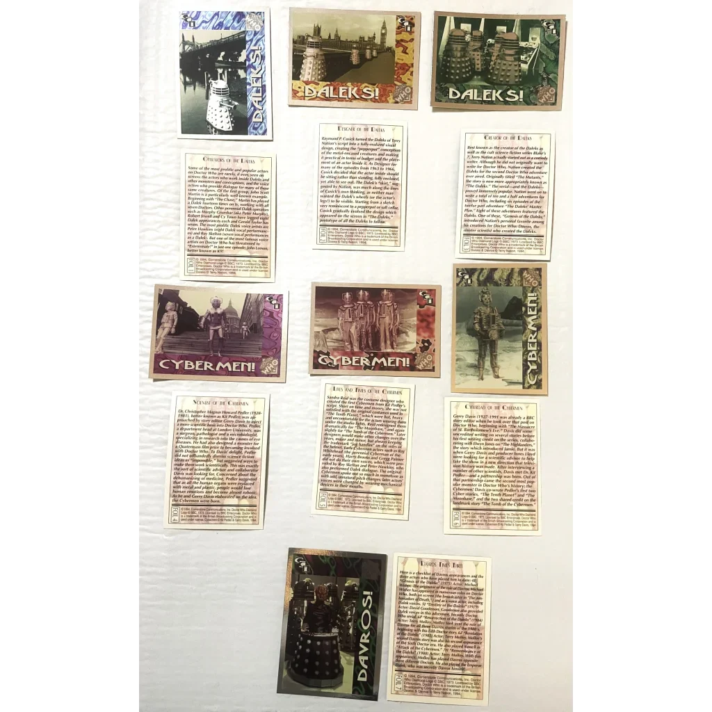 Rare Vintage Limited Doctor Who Foil Trading Cards 1990s Set