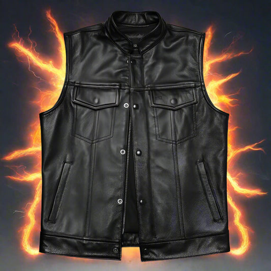 Autumn Winter Men's Faux Leather Waistcoat Classical Men Stand Collar Motorcycle Biker Leather Vest Stylish Clothing - Premium  from Lizard Vigilante - Just $46.99! Shop now at Lizard Vigilante