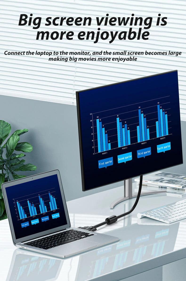 VGA Cable 1080P HD Male To Male Bold Extension Cable Cord Gold Plated Connectors Support 1080P Full HD For Computer Laptop Projector HDTV Monitor