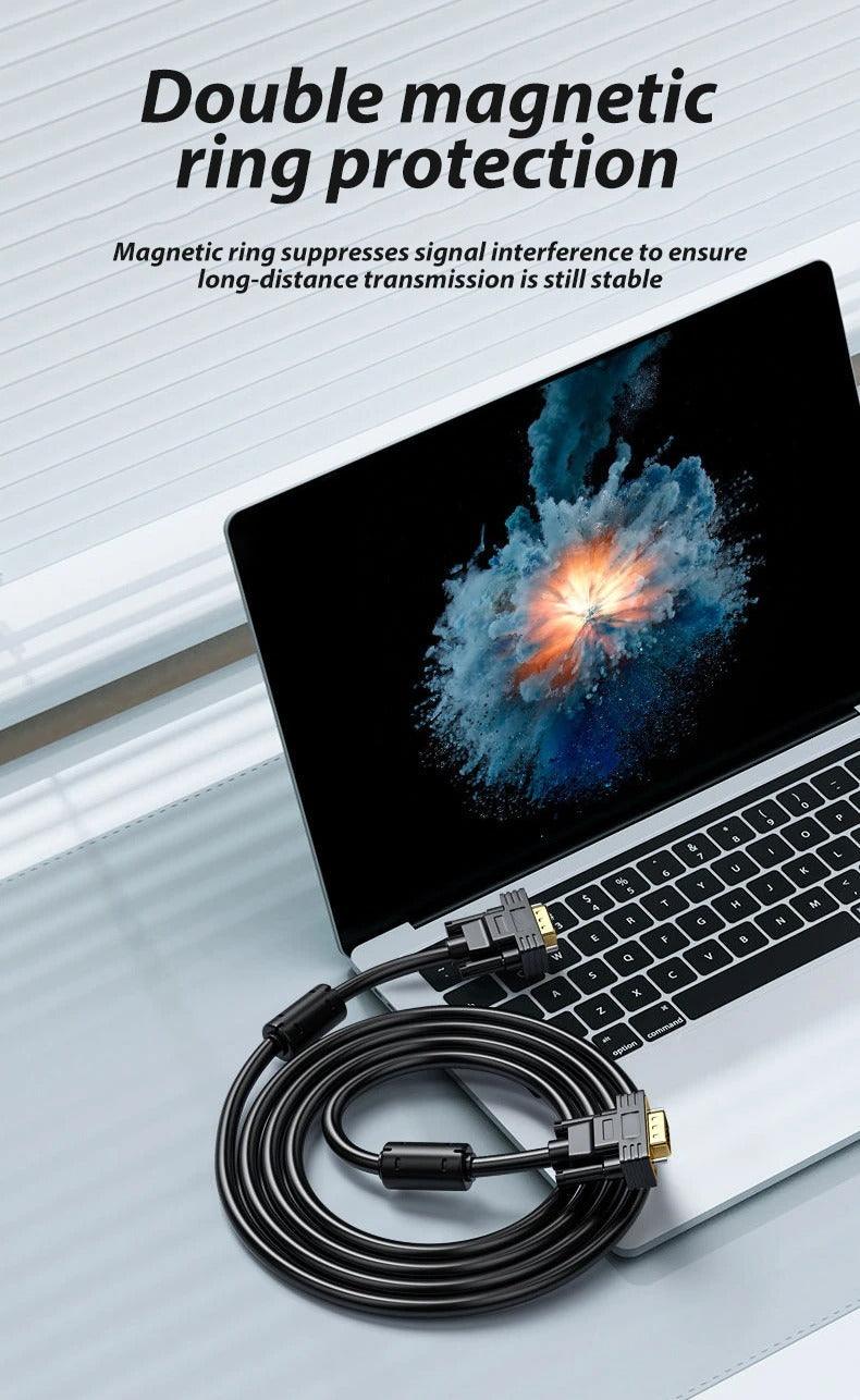 VGA Cable 1080P HD Male To Male Bold Extension Cable Cord Gold Plated Connectors Support 1080P Full HD For Computer Laptop Projector HDTV Monitor