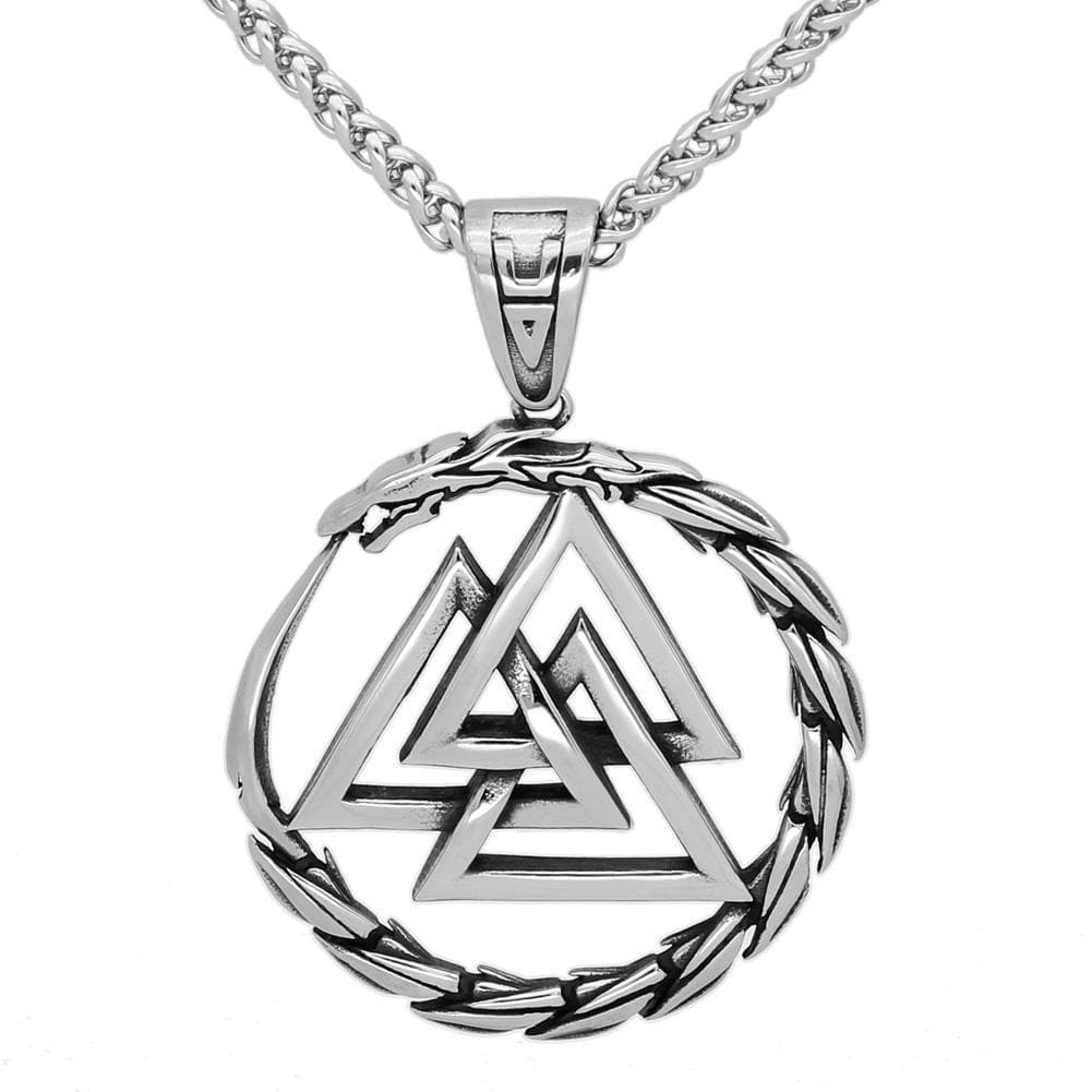 Vikings Jörmungandr Valknut Stainless Steel Necklace