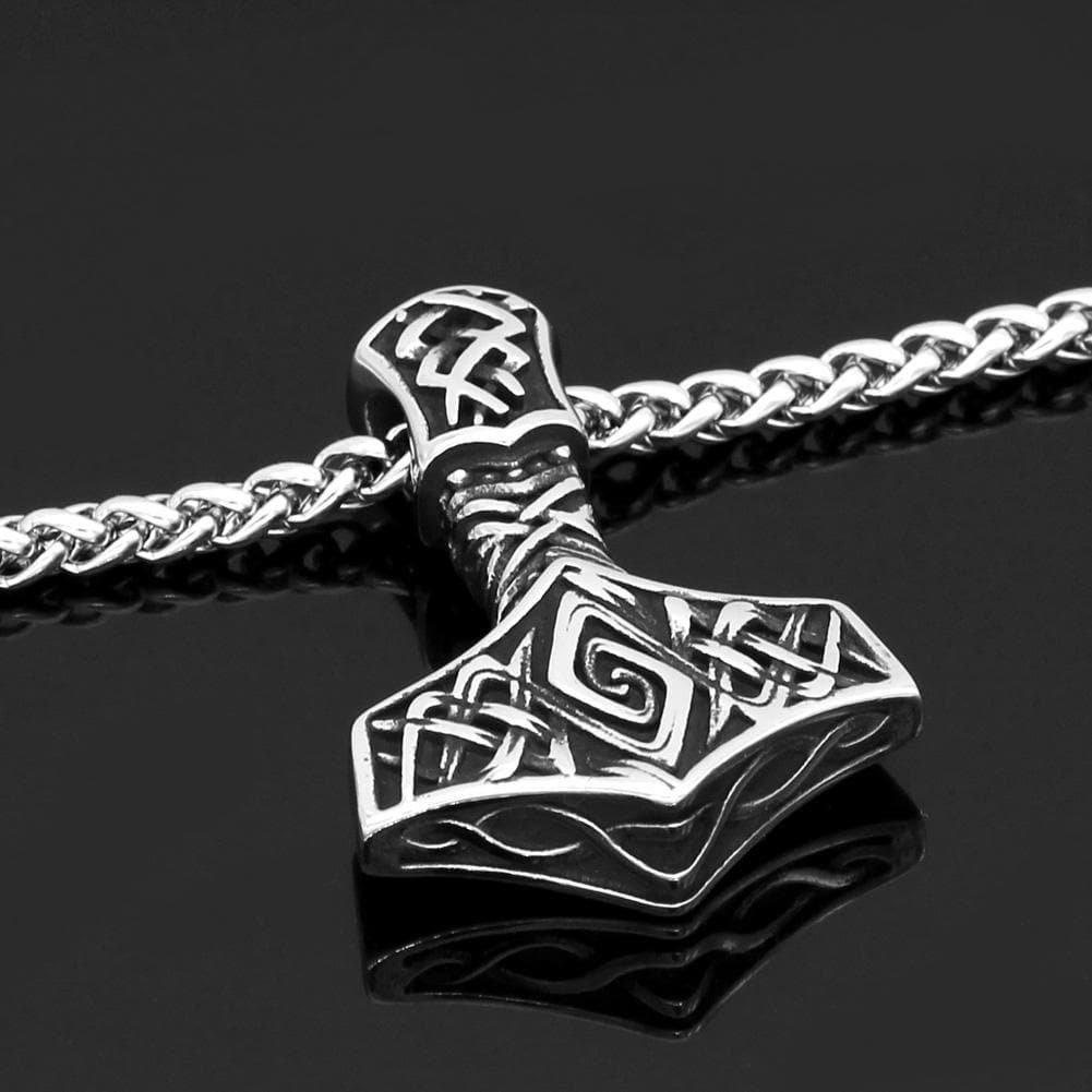 Vikings Thor's Hammer Stainless Steel Necklace