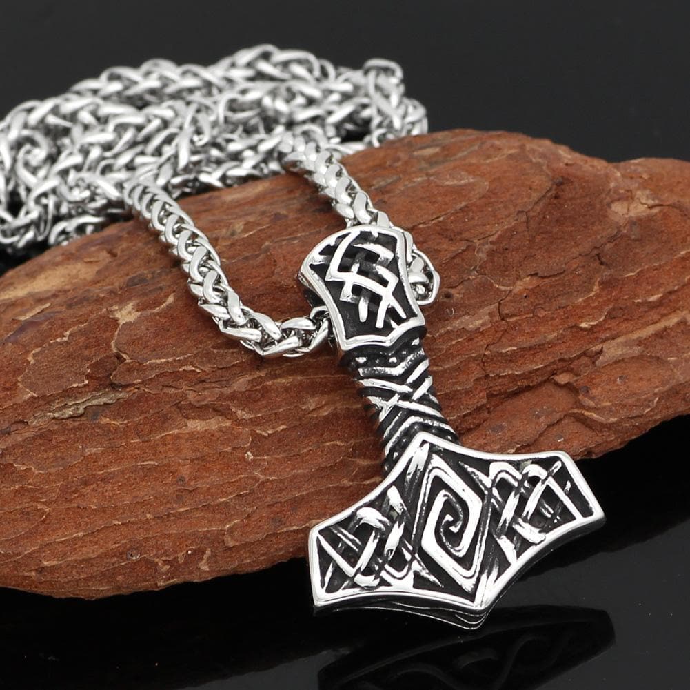 Vikings Thor's Hammer Stainless Steel Necklace