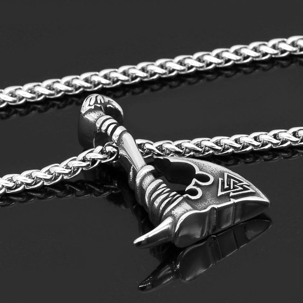 Vikings Axe and Valknut Stainless Steel Necklace