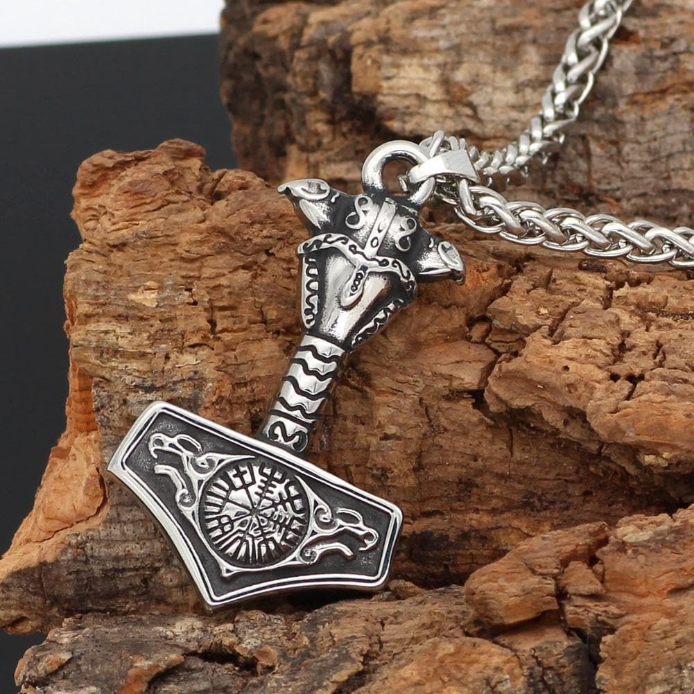 Vikings Thor's Hammer Stainless Steel Necklace