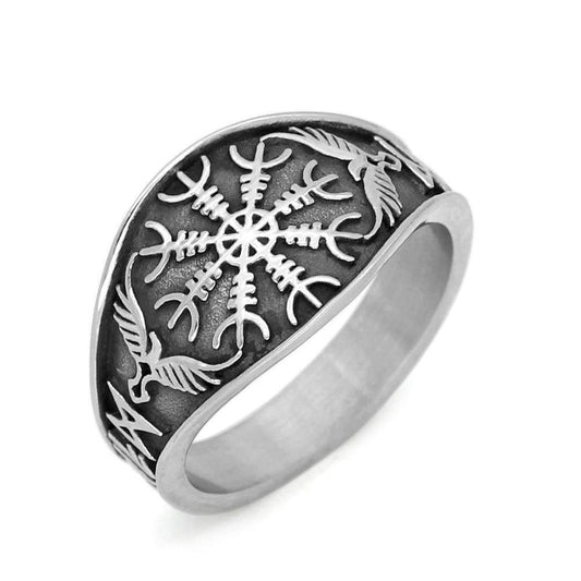 Vikings Helm of Awe Stainless Steel Ring