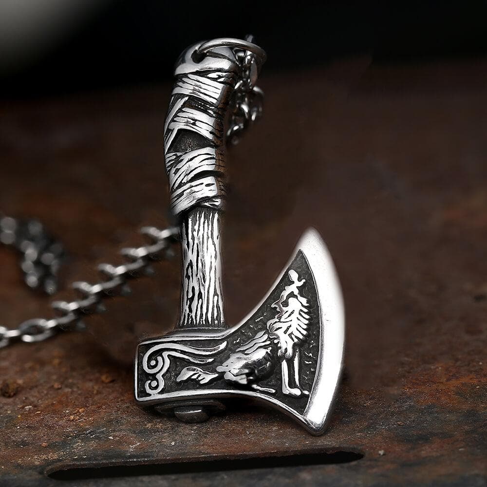 Viking Axe Stainless Steel Pendant