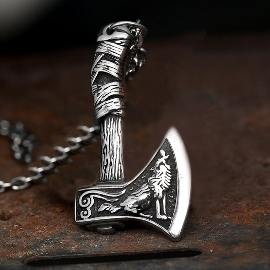 Viking Axe Stainless Steel Pendant