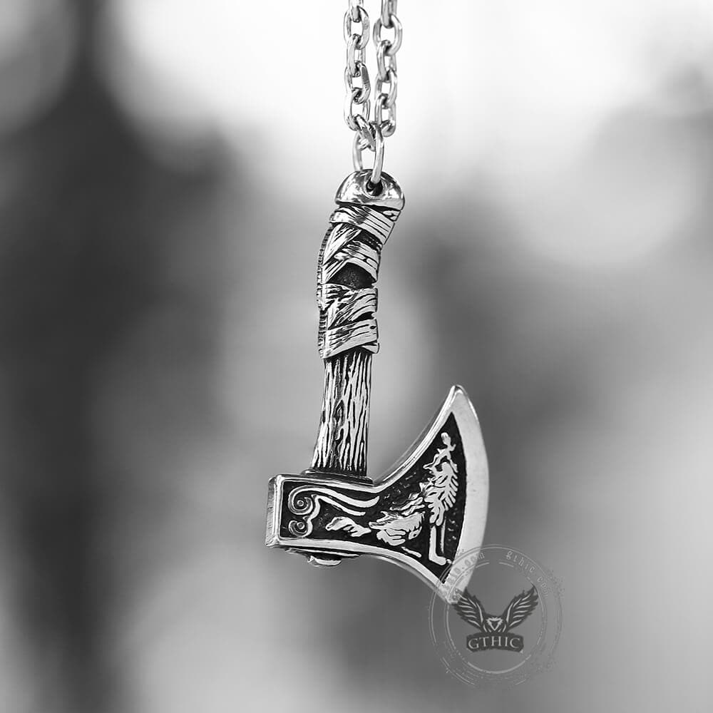 Viking Axe Stainless Steel Pendant